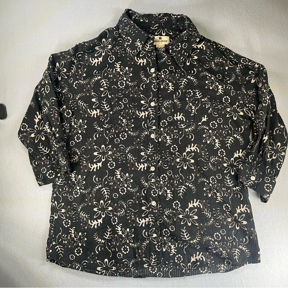 Women’s Woolrich 100% Cotton Button Down Shirt Size Large